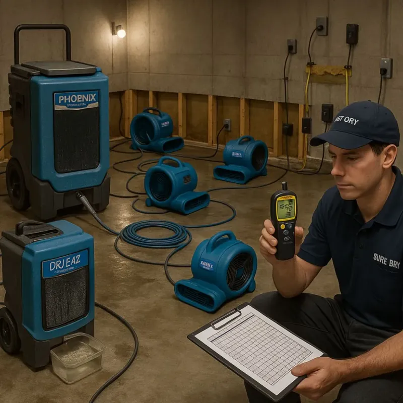 Structural Drying and Dehumidification process in Littlerock, CA